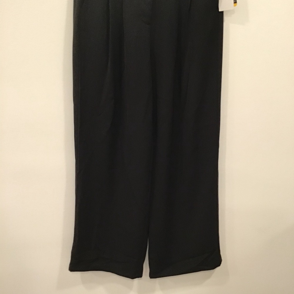 French Connection Pleated Trousers Women Med Black NWT High Waist Office Corp - Picture 5 of 15